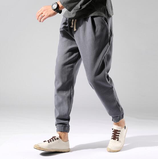 Cotton Linen Casual Harem Pants Men - Minihomy