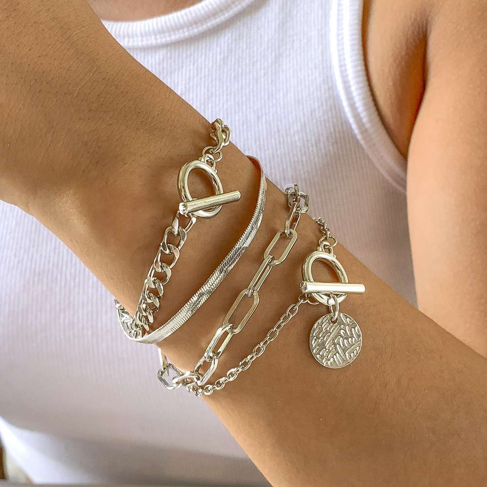 Metal Wind Hollow Chain Bracelet Snake Bone Metal Bracelet - Minihomy