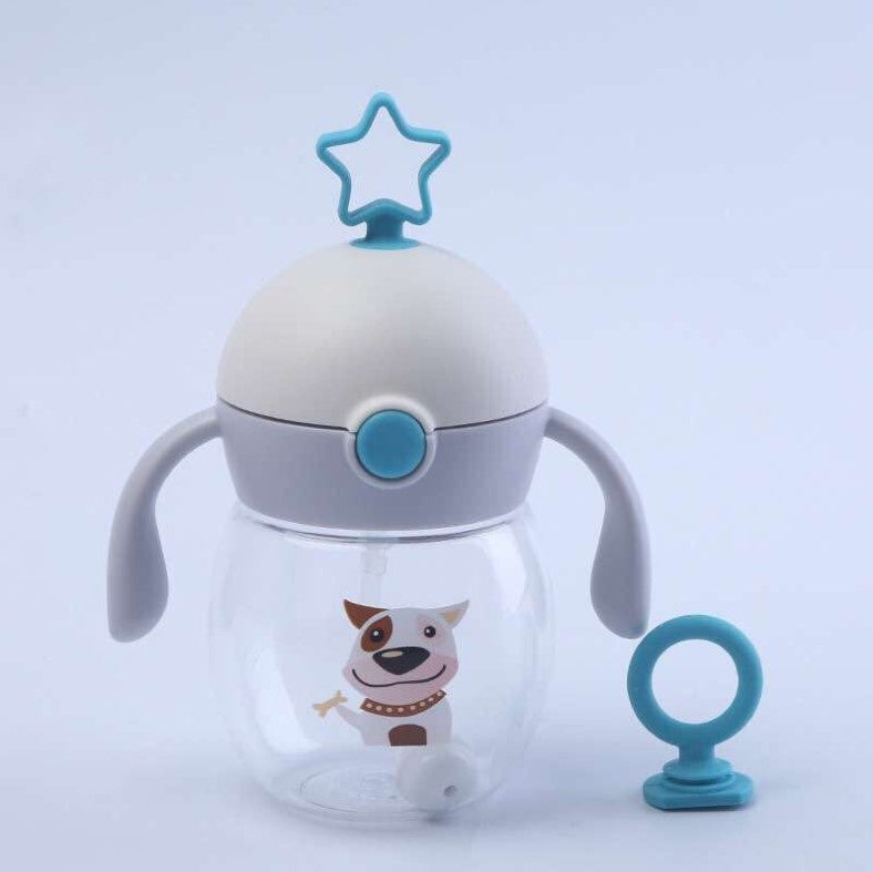 Infant high-end cup antenna baby straw cup learn to drink cup anti-fall