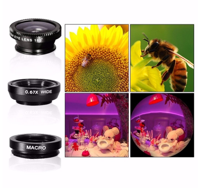 Mobile phone universal lens 12 times telescope wide angle macro fisheye selfie stick - Minihomy