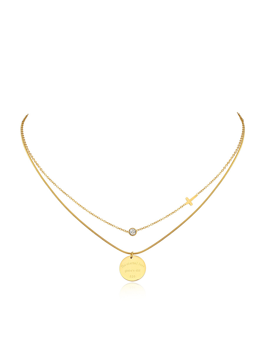 Double layered necklace women