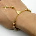 Stainless Steel Buddhist Bead Bracelet Cross Jesus Gold Bracelet