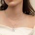 Sterling Silver  Moonstone Crescent Moon Layered Necklace Gift for Women