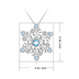 925 Sterling Silver Snowflake Pendant Necklace Blue and White  Romantic Jewelry Gift