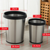 Cross Border Stainless Steel Circular Bag Type Garbage Bucket Office Hotel, A Set Of 2 Uncovered Garbage Cans - Minihomy