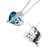 Mom Pendant Necklace Blue Heart Crystal Jewelry for Mom Grandma - Minihomy