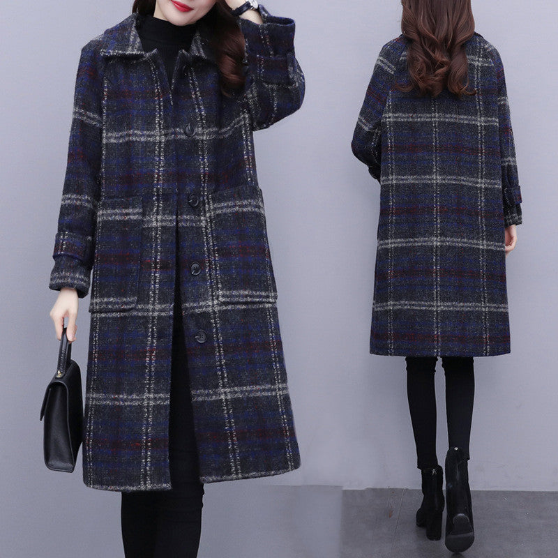 Women's Plus Size Cotton Padded Woolen Coat - Embrace Style and Comfort