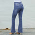 High-waist Stretch Distressed And Thin Wide-leg Pants - Minihomy