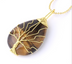 Natural Stone Pendant Gold Color Wire Wrap Gem - Minihomy