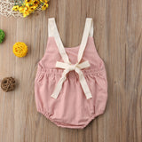 Toddler Baby Girl Summer Bowknot Romper Infant Backless Romper