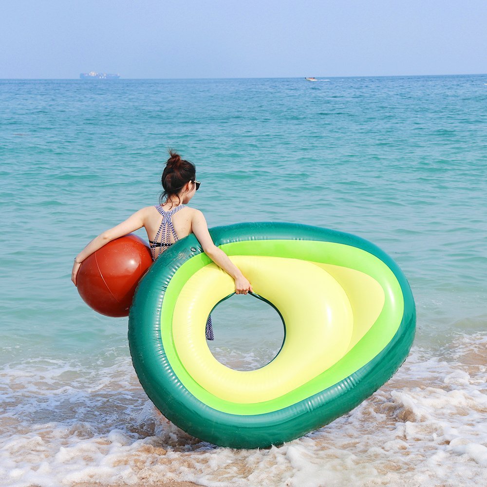 Inflatable Giant Avocado Pool Swimming Float Ring - Minihomy