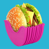 Silicone Burger Holders Reusable Sandwiches Holder Box Beef Press Patty Mold Hamburger Bun Shell Kitchen Tool BPA-Free Dishwash