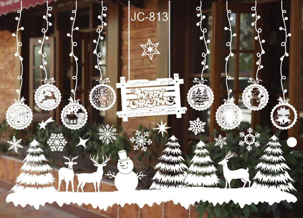 Christmas decorations store window stickers - Minihomy