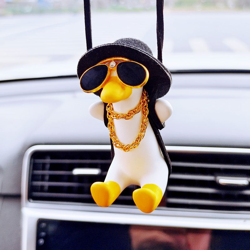 Pistol Cowboy Duck Car Rearview Mirror Pendant car Decoration