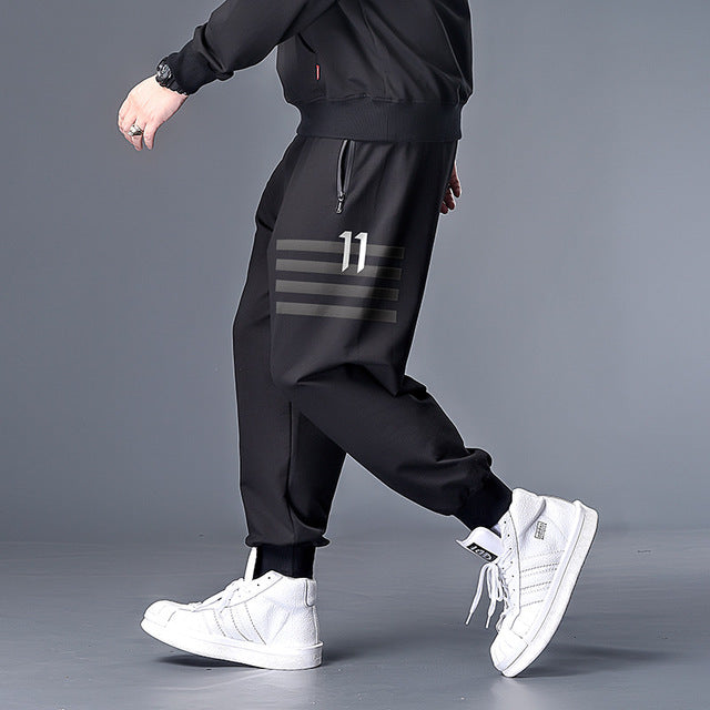 Plus Size Black Cargo Pants For Men Overalls Mens Streetwear Hip Hop Sweatpants Joggers - Minihomy