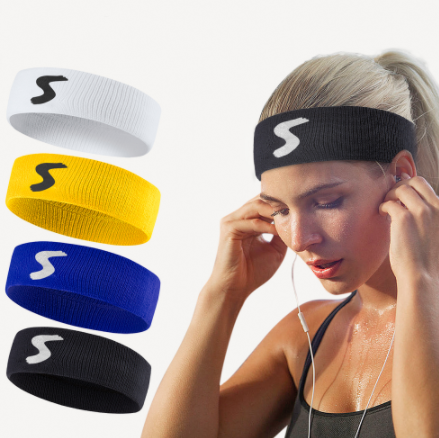 Polyester Cotton Sweat Headband Yoga Running Fitness Sweatband