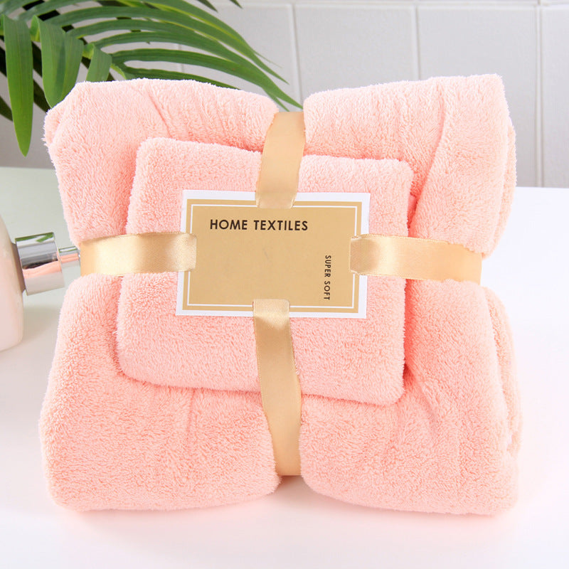 Coral fleece bath towel set - Minihomy