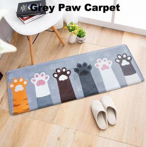 Printed Kitten Pad Flannel Kitchen Mat Bathroom Anti-skid Pad Bedroom Living Room Tea Mat