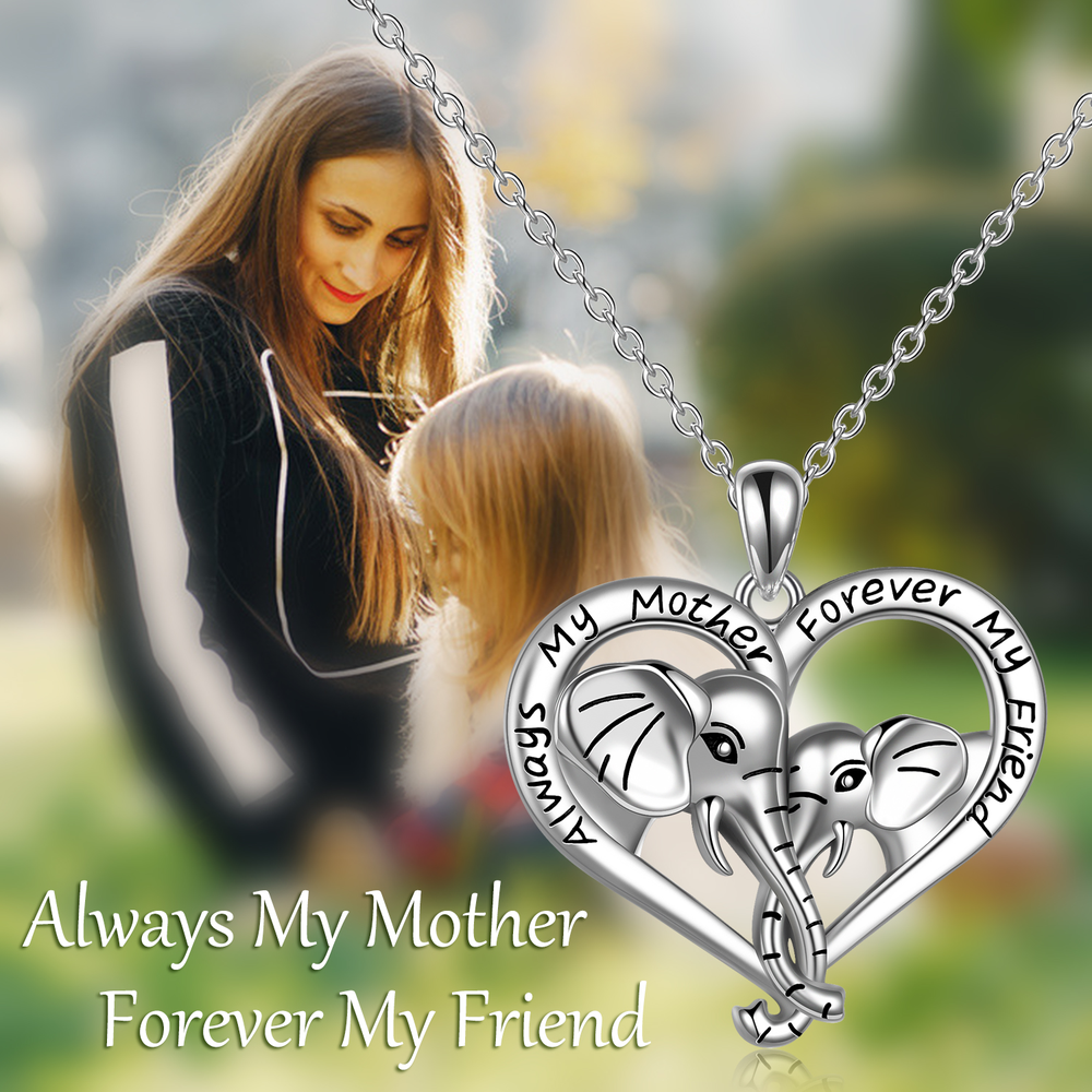 Elephant Necklace Infinity Always My Mother Forever My Friend Mothers Day Gift for Mom - Minihomy