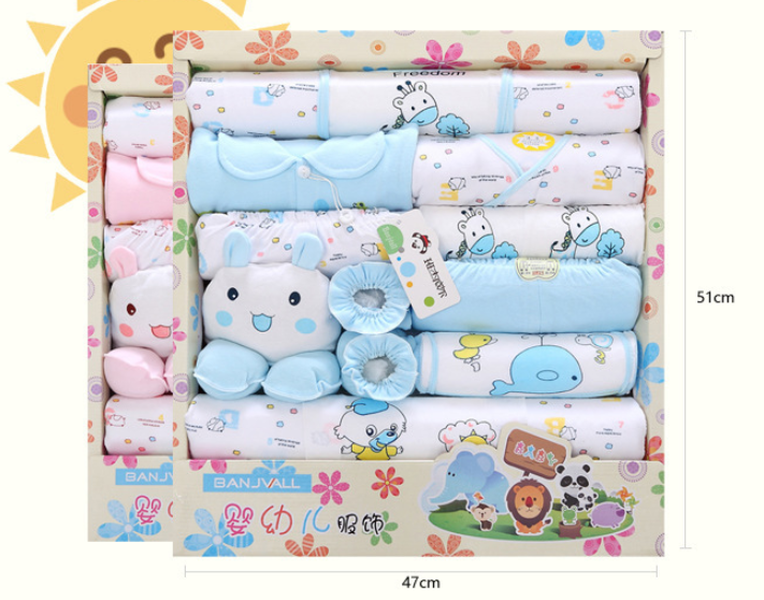 18 sets of baby clothes cotton newborn gift box autumn and winter child supplies - Minihomy