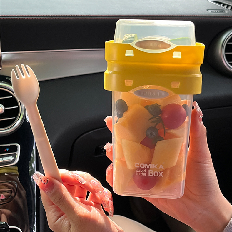 Salad Cup Light Food Fat Reduction Portable Take-out Cup Double-layer Lunch Box Yogurt Cup Oatmeal Cup Milkshake Cup - Minihomy