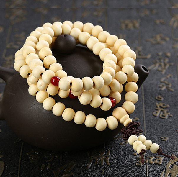 108 Bead Sandalwood Mala - Buddhist Meditation Necklace - Minihomy