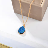 Simple Water Drop Pendant Fashion Sweet Crystal Cluster Necklace