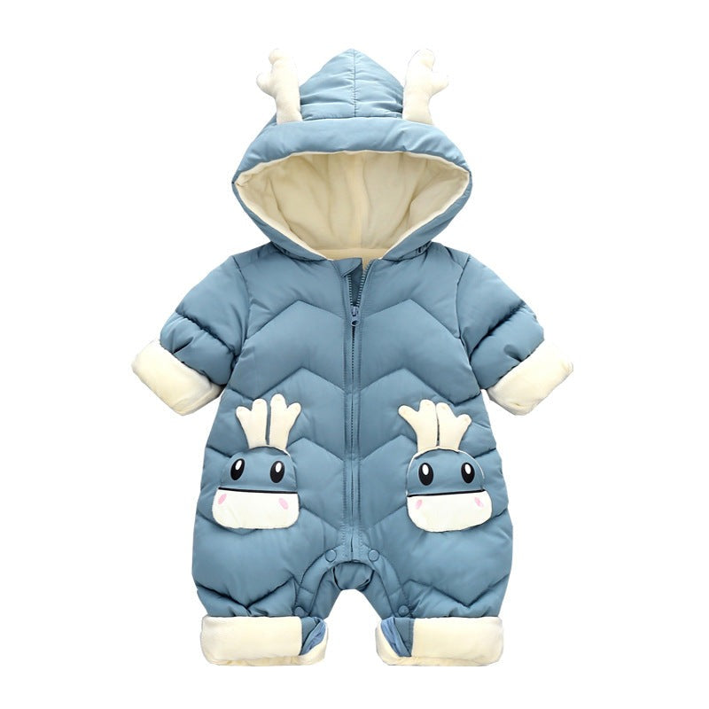 Baby Winter Snowsuit Plus Velvet Thick Baby Boys Jumpsuit