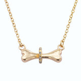 Jewelry Simple Diamond-studded Dog Bone Necklace