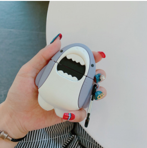 Cute 3D Cartoon Shark Bluetooth Earphone Cases For Airpods 1 and 2 cover