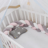 Baby Bumper Bed Braid Knot Pillow Cushion Bumper for Infant - Minihomy