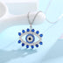 Sterling Silver Evil Eye Lucky Blue Eye Pendant Necklace