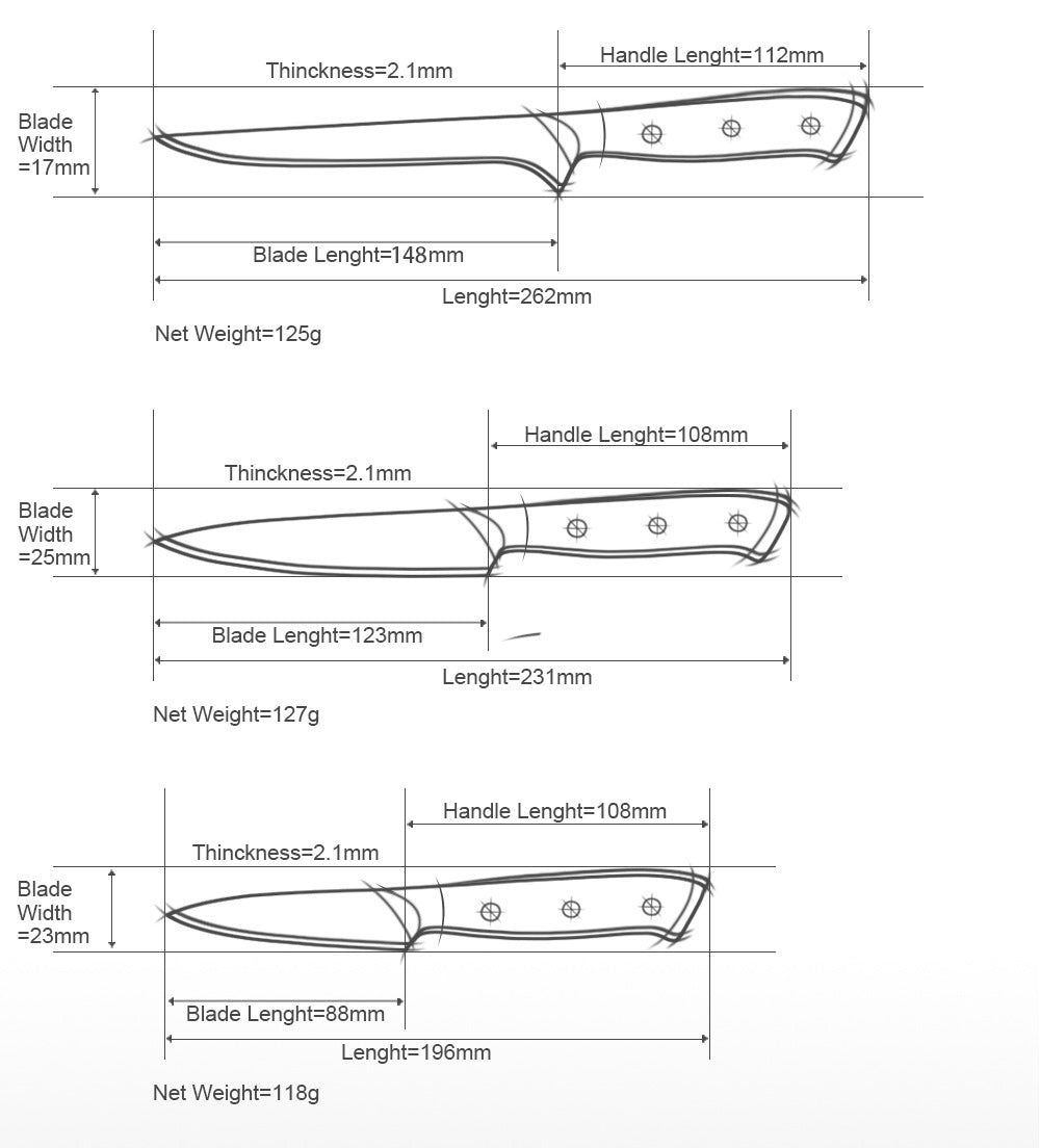 Fishbone Damascus Chef's Knife for Deboning - Minihomy