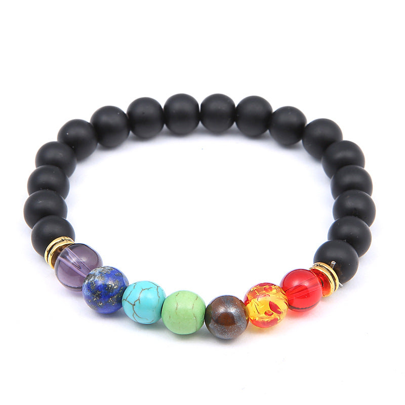 Universe Galaxy the Eight Planets Natural Stone Beads Bracelet Bangle