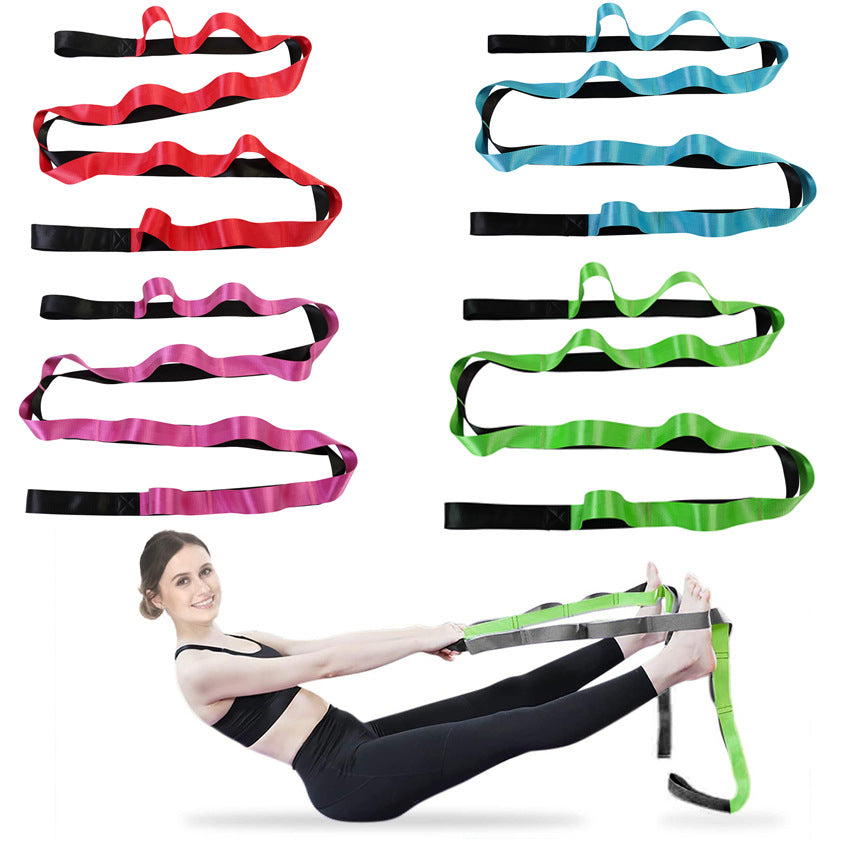 Yoga Strap Multi-Loop Strap 12 Loops Stretch Strap For Physical Therapy Pilates Dance And Gymnastics With Carry Bag - Minihomy