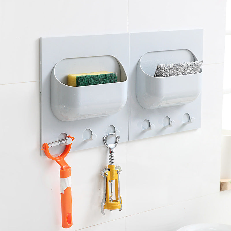 Kitchenware with no scratch and stickup hook on the shelf of the plastic wall of the bathroom wall