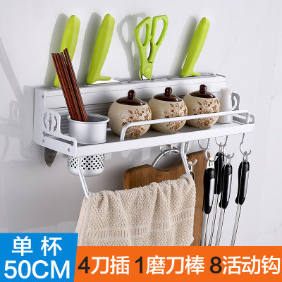 Kitchen multifunctional kitchen utensils, chopsticks, kitchen and toilet articles, space aluminum tool wall hanger - Minihomy