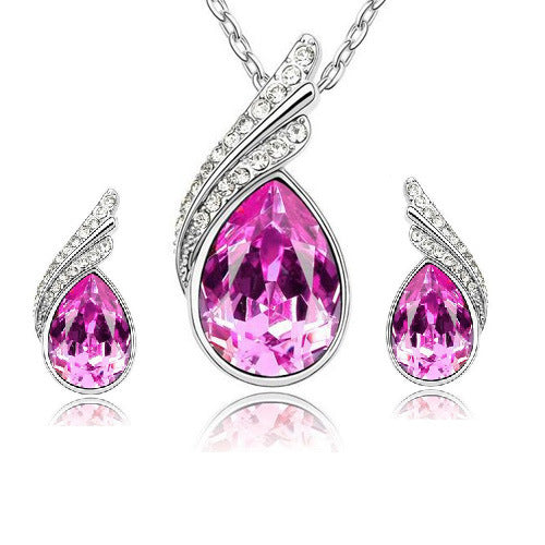 Crystal Zircon Necklace Set Combination