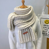 Women's Simple Thick Warm Woolen Scarf