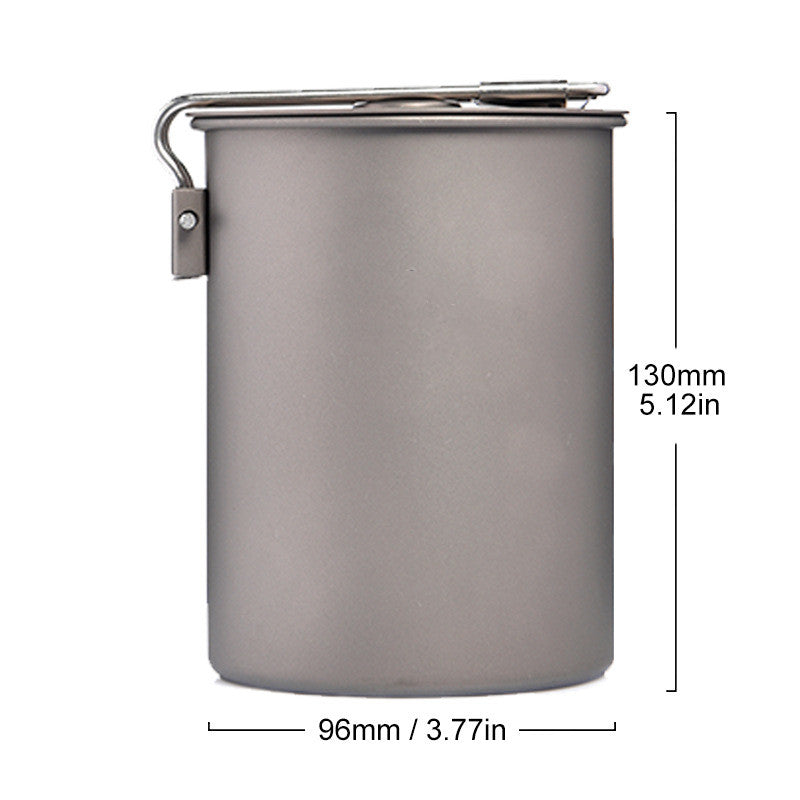 Camping Pot 900ML Pure Titanium Camping Pot