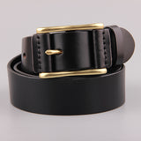 Men's Brass Buckle Denim Belt - Casual & Stylish