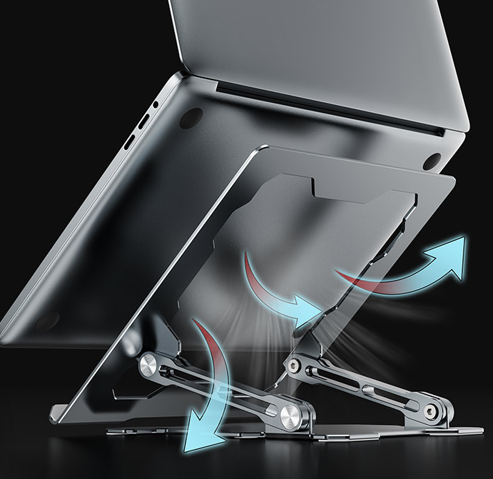 Adjustable Laptop Stand Portable Computer Stand Aluminum Alloy Laptop Riser Compatible Laptop Stand Holder - Minihomy