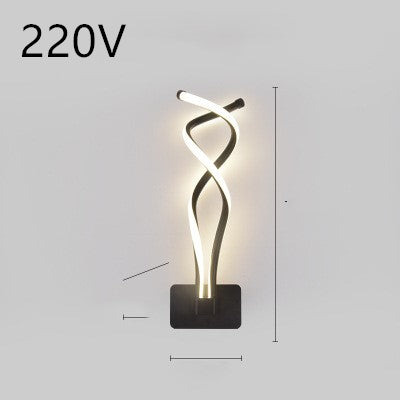 Led wall lamp nordic minimalist bedroom bedside lamp - Minihomy