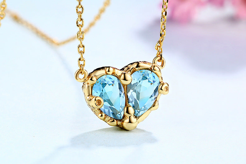 Women's Heart Shaped Crystal Necklace