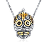 Skull Necklace  925 Sterling Silver Gothic Punk Gift for Men Women