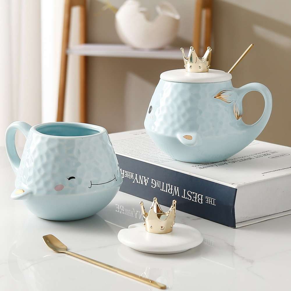 Cute Dolphin Baby Ceramic Water Cup Creative Cartoon - Minihomy