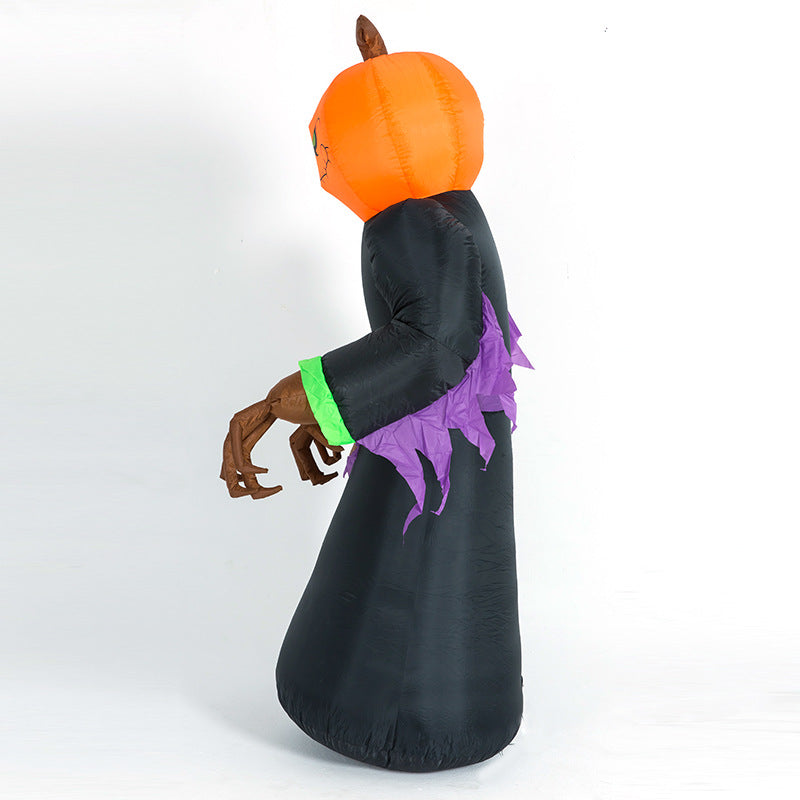 Halloween pumpkin black cat witch cartoon inflatable model - Minihomy