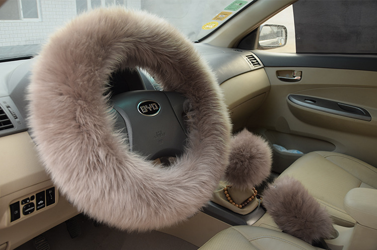 Sheepskin And Wool Steering Wheel Cover