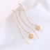 Gold Bronze Cutout Zircon Tassel Earrings - Minihomy