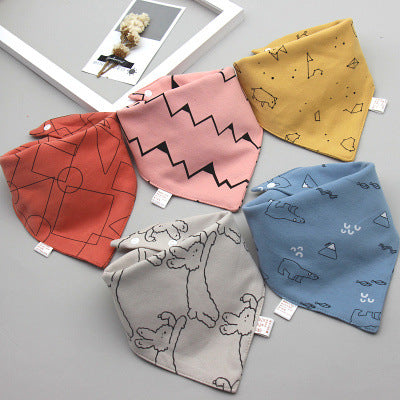 Baby saliva towel Baby Bibs Triangle Double Cotton Bandana Bibs Baby Boys Girls - Minihomy